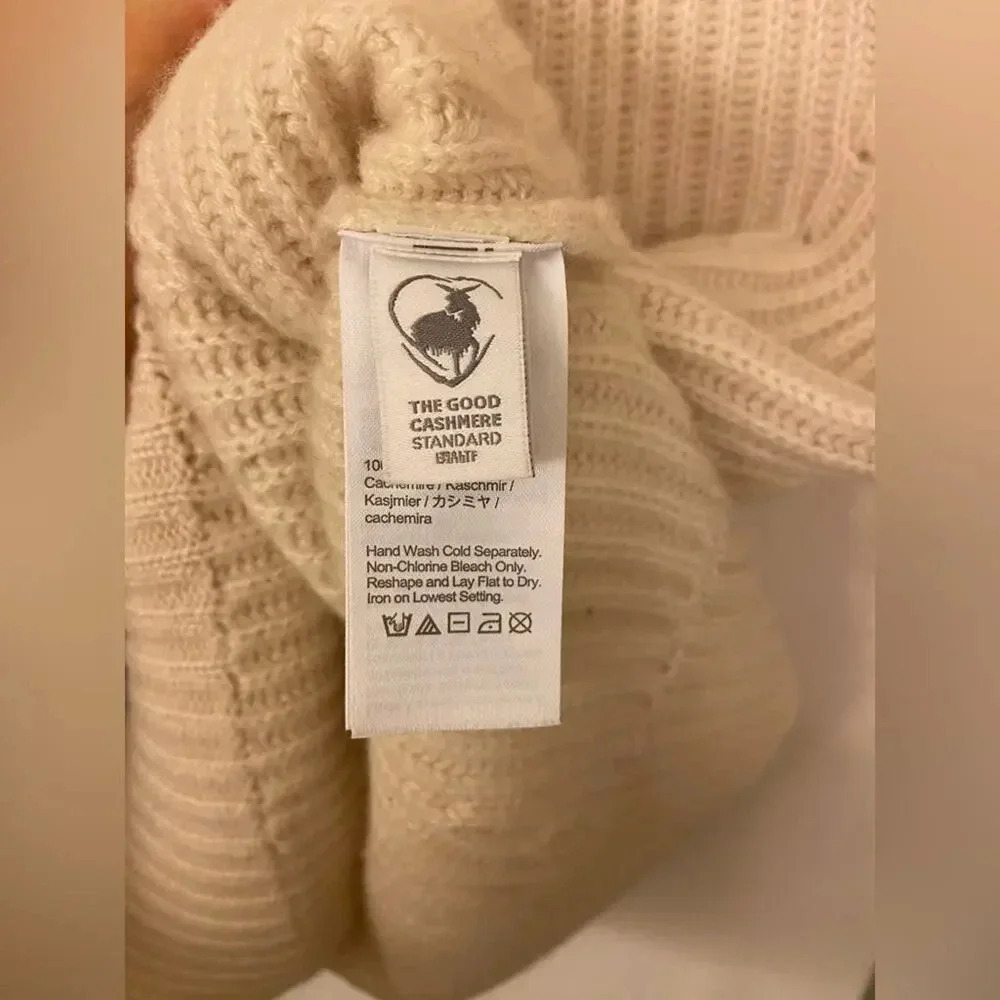 J. Crew Cashmere Sleeveless Turtleneck Tunic Heather Muslin Size M/L - Picture 6 of 10